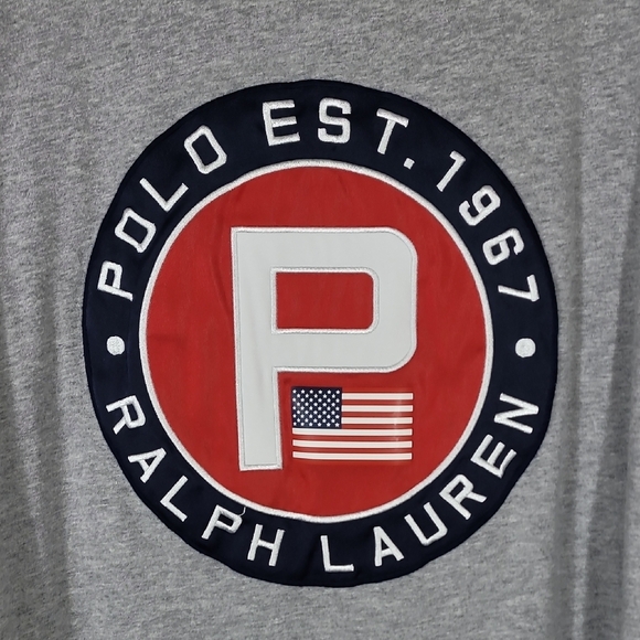 Ralph Lauren Mens Yacht Club Challenge Circle P Patch Shirt Size M Preppy Crest - Picture 2 of 9